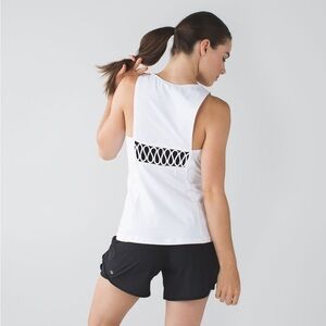 Lululemon Sweaty Or Not Tank Top Womens 10 white athletic athleisure gym yoga